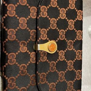 Gucci Black and Brown Monogram envelope wallet